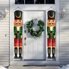 Juldekorationer Nötknäppare Soldat Banner Porch Sign Xmas Ornaments Door Hanging For Home Decor Nyår Noel Gift Navidad