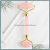 Face Massager Factory Direct Sale Rose Quartz Facial Roller Masr Real Natural Pink Jade Mas For Face Drop Delivery Health Beauty Dhafi