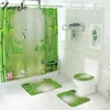 Bath Mats Traditiona Style and Shower Curtain Set Non Slip U-Shaped Toilet Rug room Floor Waterproof 221123