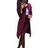 Robe à deux pièces 2pcs Bureau des costumes de dames ensembles d'automne couleur solide longue veste blazer bodycon mini jupes 2 femmes blazer féminino 221122