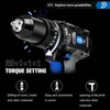 Electric Drill Brushless Hammer 60NM Impact Screwdriver 3 Function 20V Steel / Wood Masonry Tool Bare By PROSTORMER 221122