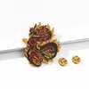 Brooches Genshin Impact Morax Dragon Shape Button Brooch Game Character Zhongli Cartoon Anime Badge Metal Enamel Pins Jewelry Gift
