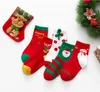 1-11 ans 4 tailles chaussettes en coton printemps hiver automne bébé filles garçons enfants chaussettes enfants rayé dessin animé flocon de neige wapiti père noël ours de Noël chaussette