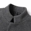 Mélanges de laine pour hommes SENBAO Homme Veste en laine Manteau Trench mi-long Classique Impression couleur unie Plus Coton Épaississement Mode 221123