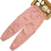 Calça calças calças cargas cargo para bolsos de estilo casual roupas infantis 6 8 10 12 14 221123