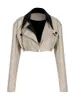 Giacche da donna EAM Loose Fit Khaki Two Ways Wear Giacca irregolare Risvolto Manica lunga Cappotto da donna Moda Primavera Autunno 1DE7081 221122