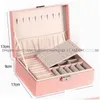 Jewelry Boxes Double Layer Jewelry Box Pu Leather Organizer Display Boxes Travel Storage Case Large Space Holder For Earrings Neckla Dheqj