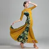 Stage Wear 2022 S7011 Female Latin Dance Dress Women Half Sleeve Floral Patchwork Design Suit Belly Ballroom Performamnce