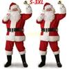 Theme Costume Christmas Santa Claus Cosplay Clothes Fancy Dress In Men 5pcslot Suit For Adults 221122