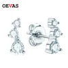 Stud OEVAS Real Earrings For Women 18K Gold Plated 100% 925 Sterling Silver Wedding Party Gift Fine Jewelry Wholesale 221119