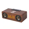 K1 10W trä Proteable Speakers Alarm Clock Stereo PC Desktop Sound Post FM Radio Computer Speaker Support Wireless Quick Charging