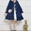 Mélanges de laine pour femmes KOSAHIKI Automne Japonais Doux Lolita Style Manteaux De Laine Femmes Mignon Volants A-ligne Vestes Lâches Girly Kawaii Tendance Vêtements D'extérieur 221123