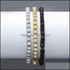 Tennis Gold Diamond Tennis Bracelet Bijoux Hommes Bracelets Collier Glacé Hip Hop Bracelets Mode Drop Livraison Dhqva