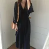 Women's Jumpsuits Rompers spring summer women blouses casual loose long shirts lady tops blusas fashion female batwing sleeve solid shirt dress lady 221123