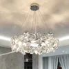 Moderne De Luxe Shell E14 Led Lustres Lustre K9 Cristal Chrome Corps En Métal Pendentif Lampe Art Déco Éclairage Intérieur Lampes