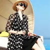 Maglieria da donna Tees Estate coreana Donna Beach Giacche in chiffon Giacca elegante Cardigan lungo Cappotti Donna Polka Dot Protezione solare Cappotto Chaqueta Mujer 221123