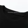 Moda marka luksusowa męska koszulka z przodu iz tyłu nadruk w litery haft wokół szyi z krótkim rękawem letnia luźna koszulka Top czarny biały rozmiar azjatycki M-2XL