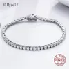 Pendanthalsband Solid 925 Sterling Silver Tennis Necklace4155cm 1622 tum armband1521cm Ringuppsättning med glänsande 3mm zirkonsmycken Set 221119