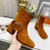 Designer Boot Womens Ankle Booties Winter Heel Boot Martin Leather Platform Soles Luxury Letter Double G Blonde Woman Shoes ds