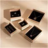 Jewelry Boxes Jewelry Gift Boxes Necklace Bracelet Earrings Ring Storage Organizer Cardboard Jewellry Packaging Box Container Drop D Dhdgn