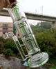 トリプルアームツリーパーク水リサイクルダブリグ喫煙パイプ付き16インチグリーンガラスボン水ギセル