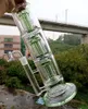 16 Inch Green Glass Bong Hookahs with Triple Arm Tree Perc Water Recycler Dab Rig Smoking Pipes