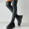 Boots 2023 Brand Female Platform Thigh High Fashion Slim Chunky Heels Over The Knee Women Party Shoes Woman 221123