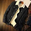 Heren Jackets Super Soft Rapel Buttons Jean Jacket Winter Men Outerwear Solid Color for Office 221122