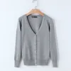 Kvinnors stickor Tees Autumn and Winter Casual Thin Sticked Short Cardigan virkning Jacket All-Match Solid Color V-Neck Spring 221123