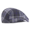 Berets Golf Golf raving Beret Fashion Men's Plaid Cabbie Sboy Cap Men Ivy Hat Summer Sun Flat Boina Classic Spring Регулируемая