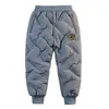 Pantalones de invierno polar grueso niños otoño 2-12Y niño sólido cálido Casual deportes pantalones bebé niñas cintura elástica pantalones de chándal para niños 221123