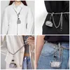 Belts Multi-purpose Silver Metal Chain With Mini Sparkling Full Rhinestone Chest Bag Necklace Pearl Waist Decoration Accessories