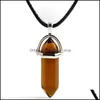 Pendentif Colliers Pierre Naturelle Hexagonal Prisme Collier Yoga Femmes Hommes Mode Bijoux Drop Delivery Colliers Pendentifs Dhfnt