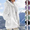 Women's Fur Faux Winter Plush Hooded Sweater Zipper Autumn And Loose Coat Women Warm Jacket Outwear 221123