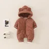 Pagliaccetti 3-24M Inverno Spesso nato Neonate Ragazzi con cappuccio Cotone Abbigliamento infantile Vestito Tuta Neve calda Abbigliamento outdoor 221122