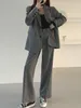Dwuczęściowe spodnie damskie Spodnie Suibuse Casual Long Rleeve Kurtka wysoka talia Kobieta 2 sztuki
