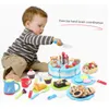 Mutfaklar Yemek Çocukları Eğitim Oyuncak Simülasyonu Diy Doğum Günü Pastası Model Mutfak Toddler Çocuklar İçin Kesme Meyvesi Hediye 221123