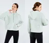 LU-64 Semi Zipper Pull Sweat à Capuche Femme Lâche Mode Loisirs Manteau Running Fitness Yoga Casual Épaissie Gym Vêtements Nouveau haut de gamme 58ess