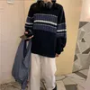 Kobiety swetry sweter pullovers kobiet patchwork żebrowane ecke eck eleganckie pary unisex pary luźne dzianiny z długim rękawem harajuku koreański styl 221123