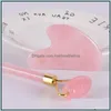 Face Massager 100 Natural Authentic Jade Roller Set Rose Quartz And Gua Sha Face Masr Kit Antiaging Beauty Tools Drop Delivery Health Dhgvw