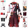 Fantasia de tema jogo de anime genshin impacto kiryu kazuha terno de batalha kaedehara wanye uniforme peruca cosplay halloween party homens 221122