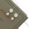 Kolczyki Dangle Ashiqi 925 Sterling Silver Natural Fresh Water Pearl Shell Flowry Fashion Biżuteria dla kobiet trend