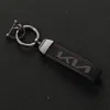 Fashion Leather Keychain 360 grader roterande hästsko spänne fin nyckelring för kia sportage ceed picanto niro k5 k9 ny logotyp