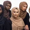 Lenços 10pcslot liso enrugamento envoltório algodão viscose longo xale cachecol mulheres crinkle hijab muçulmano lenço atacado 221119