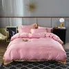 Sisher Luxury Bedding Set 4st Plat Bed Sheet Kort duvet omslag Set King Bekv￤mt t￤cke t￤cker queen size s￤ngkl￤der