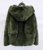 女性の毛皮のフェイク全体の肌自然リアルレックスファーコート衣類女性冬のフード付きショートジャケット長袖アウター221123
