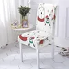 Fundas para sillas Funda de estilo navideño Patrón de muñeco de nieve Funda de asiento Sillas elásticas para banquete en casa Stuhlbezug