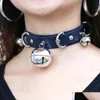 Chokers gotisk klocka pin sp￤nne justerbara chokers halsband kvinnor nattklubb l￤der krage halsband mode smycken droppleverans penna dhtef