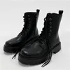 Men Black High Boots Zipper Mans Platform Boot Round Toe Mens Knight Boot