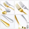 Conjuntos de utensílios de jantar 24 talheres de aço inoxidável pcSset Tabela dourada 24 peças 24 Peças colheres de mesa Forks 221122